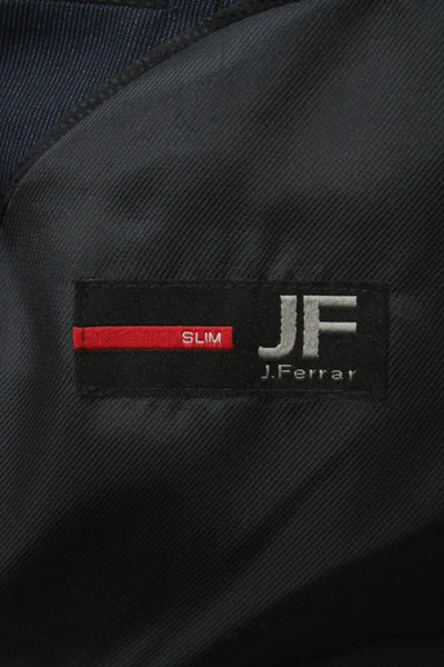 J. Ferrar Mens Blue Polyester Solid Blazer Size 42