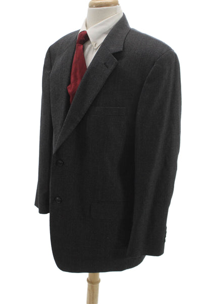Club Room Mens Gray Herringbone Wool Blazer Size 44