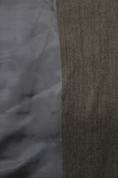 Hickey Freeman Mens Gray Herringbone Wool Blazer Size 40