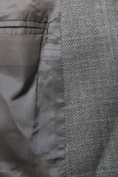Brooks Brothers Mens Blazer Beige Linen Check Size 48