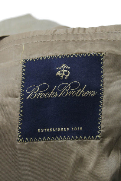 Brooks Brothers Mens Blazer Beige Linen Check Size 48