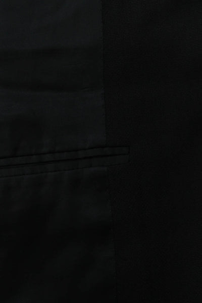 Canali Mens Black Wool Solid Blazer Size 60