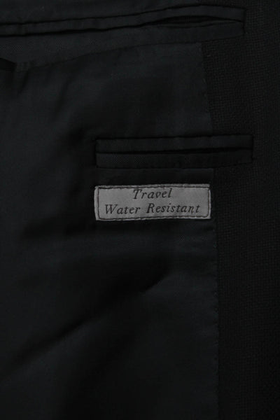 Canali Mens Black Wool Solid Blazer Size 60