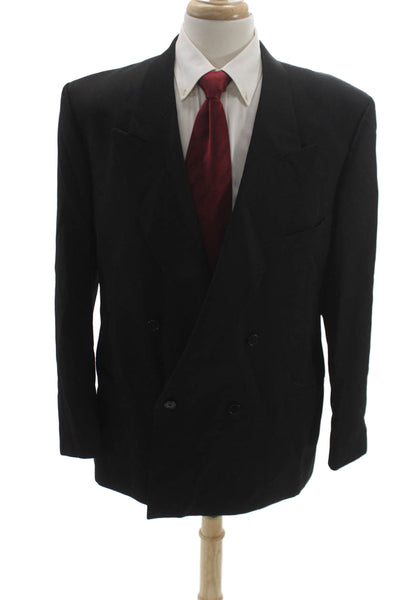 Mani By Giorgio Armani Mens Blazer Black 100% Virgin Wool Size 44