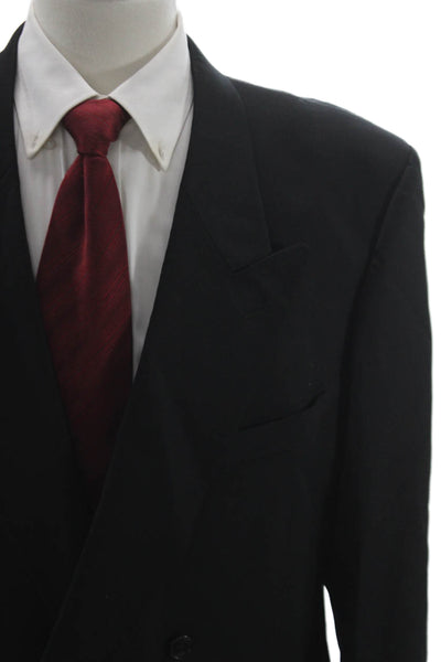 Mani By Giorgio Armani Mens Blazer Black 100% Virgin Wool Size 44