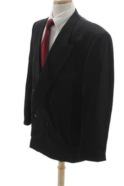 Mani By Giorgio Armani Mens Blazer Black 100% Virgin Wool Size 44