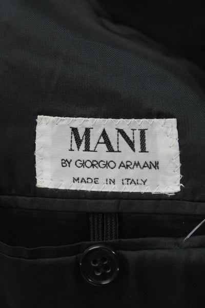 Mani By Giorgio Armani Mens Blazer Black 100% Virgin Wool Size 44
