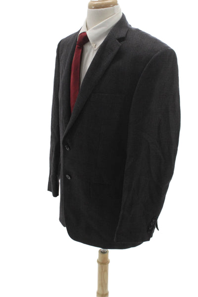 Calvin Klein Mens Blazer Gray Wool Check Size 40