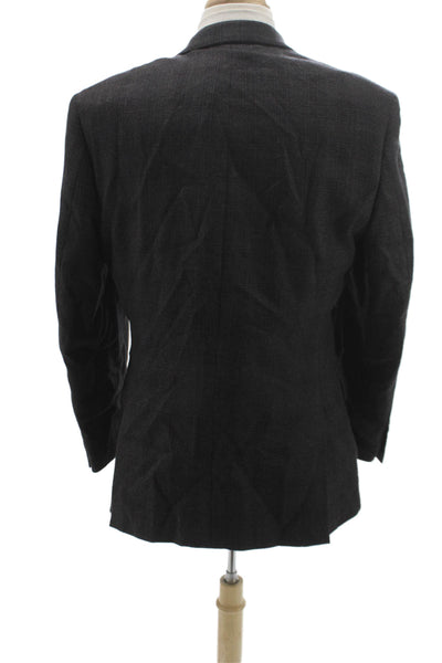 Calvin Klein Mens Blazer Gray Wool Check Size 40