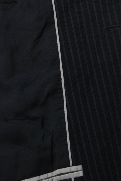 Boss Hugo Boss Mens Blazer Black Virgin Wool Striped Size 40