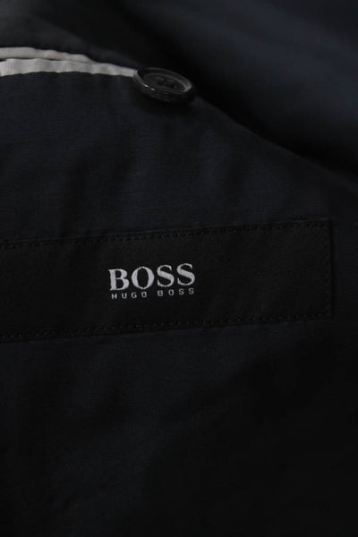 Boss Hugo Boss Mens Blazer Black Virgin Wool Striped Size 40