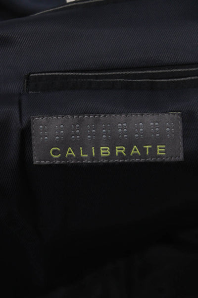 Calibrate Mens Black Striped Cotton Blazer Size 42