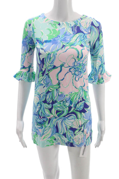 Lilly Pulitzer Childrens Girls Floral Print Dress Multi Colored Size 8-10