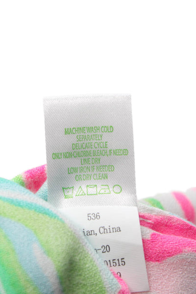 Lilly Pulitzer Childrens Girls Crochet Detail Neck Tank Dress Pink Green Size 10