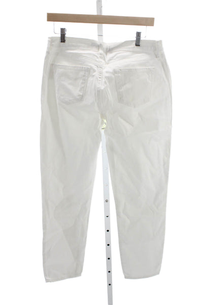 J Brand Womens Tapered Jeans White High Rise Cotton Button Fly Size 27