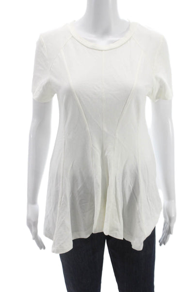 Marni Women Tunic White Cotton Blend Crew Neck Short Sleeve Size 46