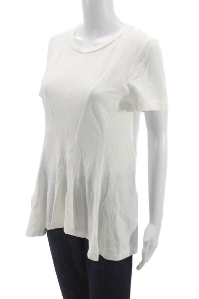 Marni Women Tunic White Cotton Blend Crew Neck Short Sleeve Size 46