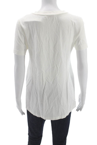 Marni Women Tunic White Cotton Blend Crew Neck Short Sleeve Size 46