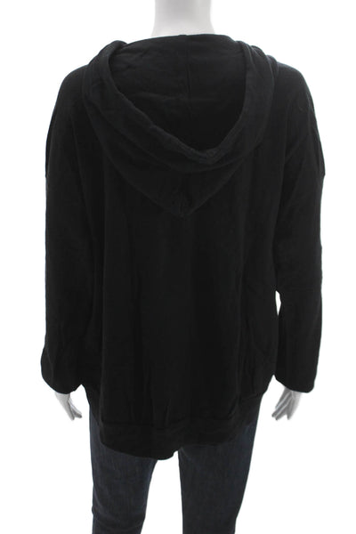 Splendid Womens Full Zip Hoodie Black Cotton Long Sleeve Size XL