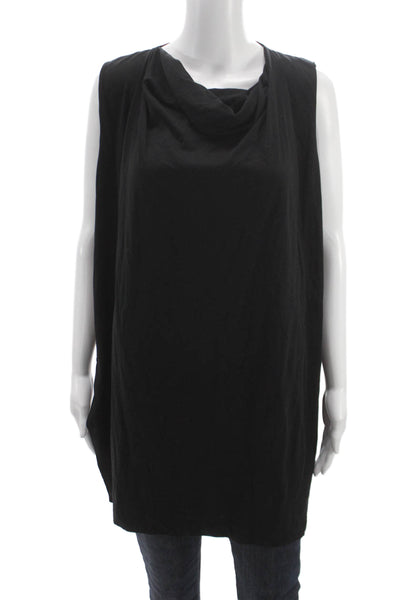 Dries Van Noten Women Black Cotton Cowl Neck Sleeveless Tunic Size L