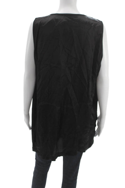 Dries Van Noten Women Black Cotton Cowl Neck Sleeveless Tunic Size L