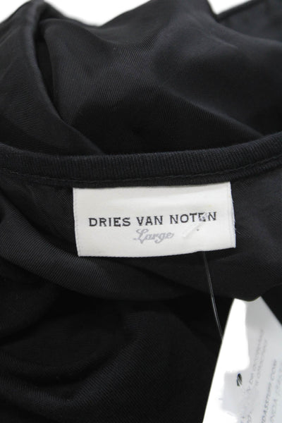 Dries Van Noten Women Black Cotton Cowl Neck Sleeveless Tunic Size L