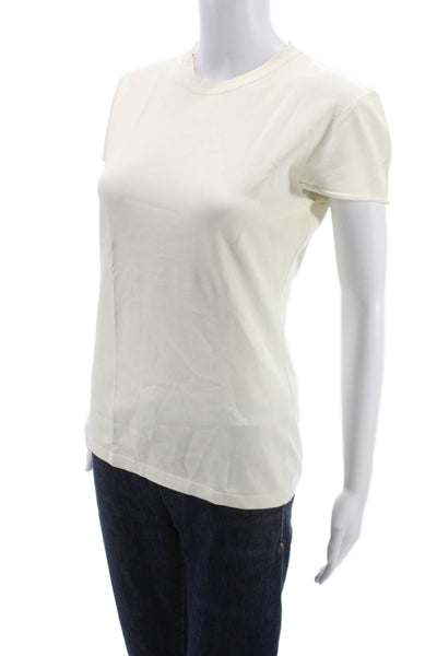 Stella McCartney Womens Basic Ivory Rayon Short Sleeve T-Shirt Size 46