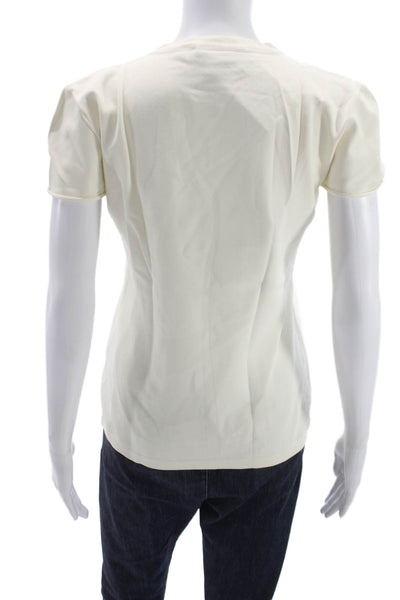 Stella McCartney Womens Basic Ivory Rayon Short Sleeve T-Shirt Size 46