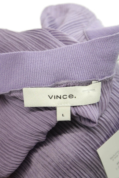 Vince Womens Sleeveless Silk Tunic Mock Neck Pullover Purple Size L