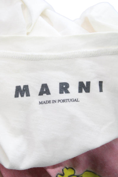 Marni Womens Graphic Pink T-Shirt Cotton Blend Short Sleeve Size M