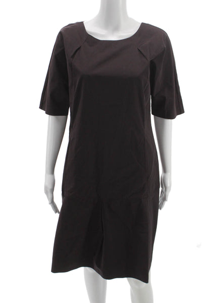Marni Womens Shift Dress Brown Nylon Blend Knee Length Size 42