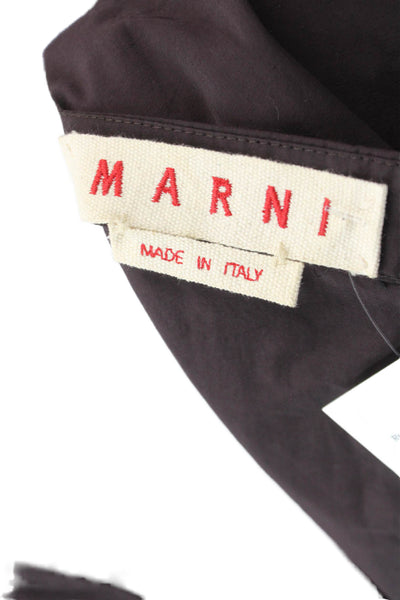 Marni Womens Shift Dress Brown Nylon Blend Knee Length Size 42
