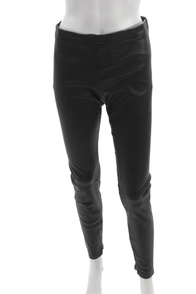 Vince Women Faux Leather Ankle Leggings Black Size L