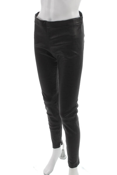 Vince Women Faux Leather Ankle Leggings Black Size L