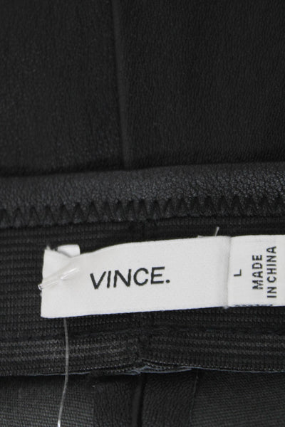 Vince Women Faux Leather Ankle Leggings Black Size L