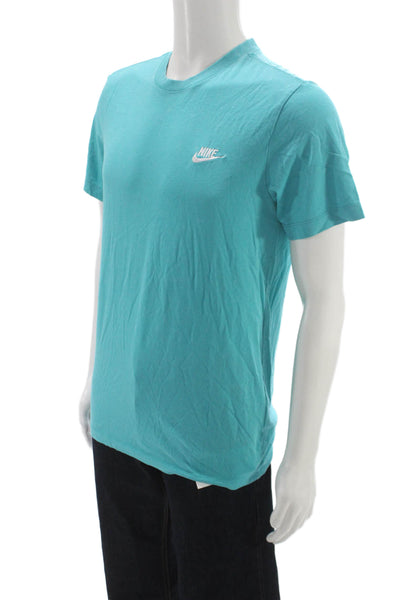 Nike Unisex Adults Basic T-Shirt Blue Crew Neck Cotton Short Sleeve Size S