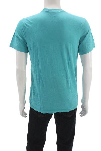 Nike Unisex Adults Basic T-Shirt Blue Crew Neck Cotton Short Sleeve Size S