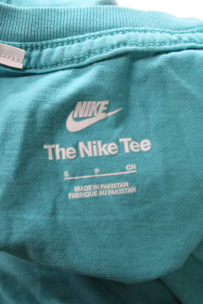 Nike Unisex Adults Basic T-Shirt Blue Crew Neck Cotton Short Sleeve Size S