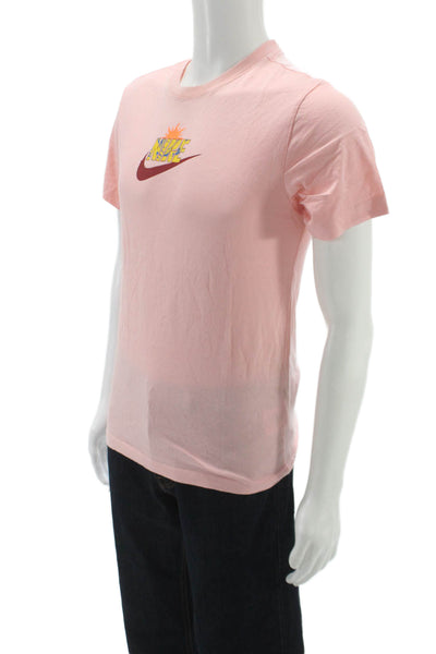 Nike Unisex Adults Basic T-Shirt Pink Cotton Crew Neck Short Sleeve Size S