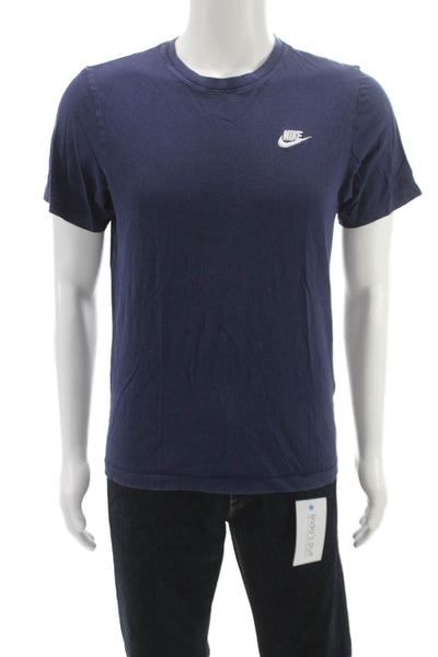 Nike Mens Basic Blue Cotton Crew Neck Short Sleeve T-Shirt Size S