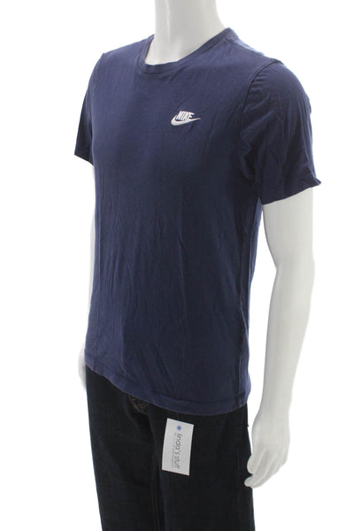 Nike Mens Basic Blue Cotton Crew Neck Short Sleeve T-Shirt Size S