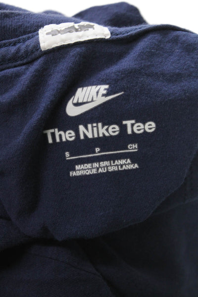 Nike Mens Basic Blue Cotton Crew Neck Short Sleeve T-Shirt Size S
