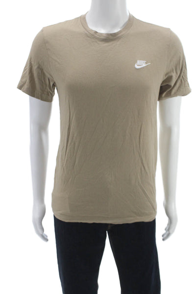 Nike Mens Basic T-Shirt Beige 100% Cotton Crew Neck Short Sleeve Size S