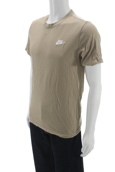 Nike Mens Basic T-Shirt Beige 100% Cotton Crew Neck Short Sleeve Size S