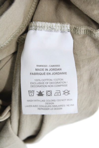 Nike Mens Basic T-Shirt Beige 100% Cotton Crew Neck Short Sleeve Size S