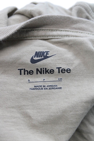 Nike Mens Basic T-Shirt Beige 100% Cotton Crew Neck Short Sleeve Size S