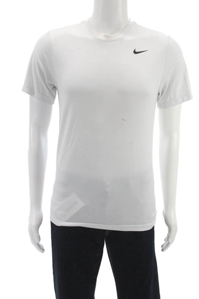 Nike Mens White Basic T-Shirt Crew Neck Polyester Size S