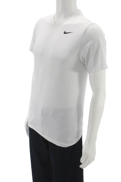 Nike Mens White Basic T-Shirt Crew Neck Polyester Size S