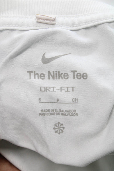 Nike Mens White Basic T-Shirt Crew Neck Polyester Size S