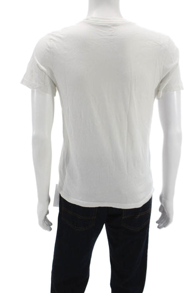 Nike Mens White Graphic T-Shirt Cotton Short Sleeve Round Neck Size S